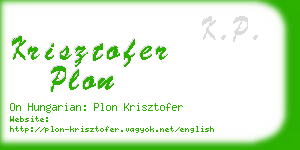 krisztofer plon business card